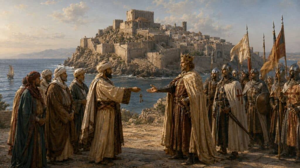 Banáskula y la entrega de Peñíscola a Jaime I
