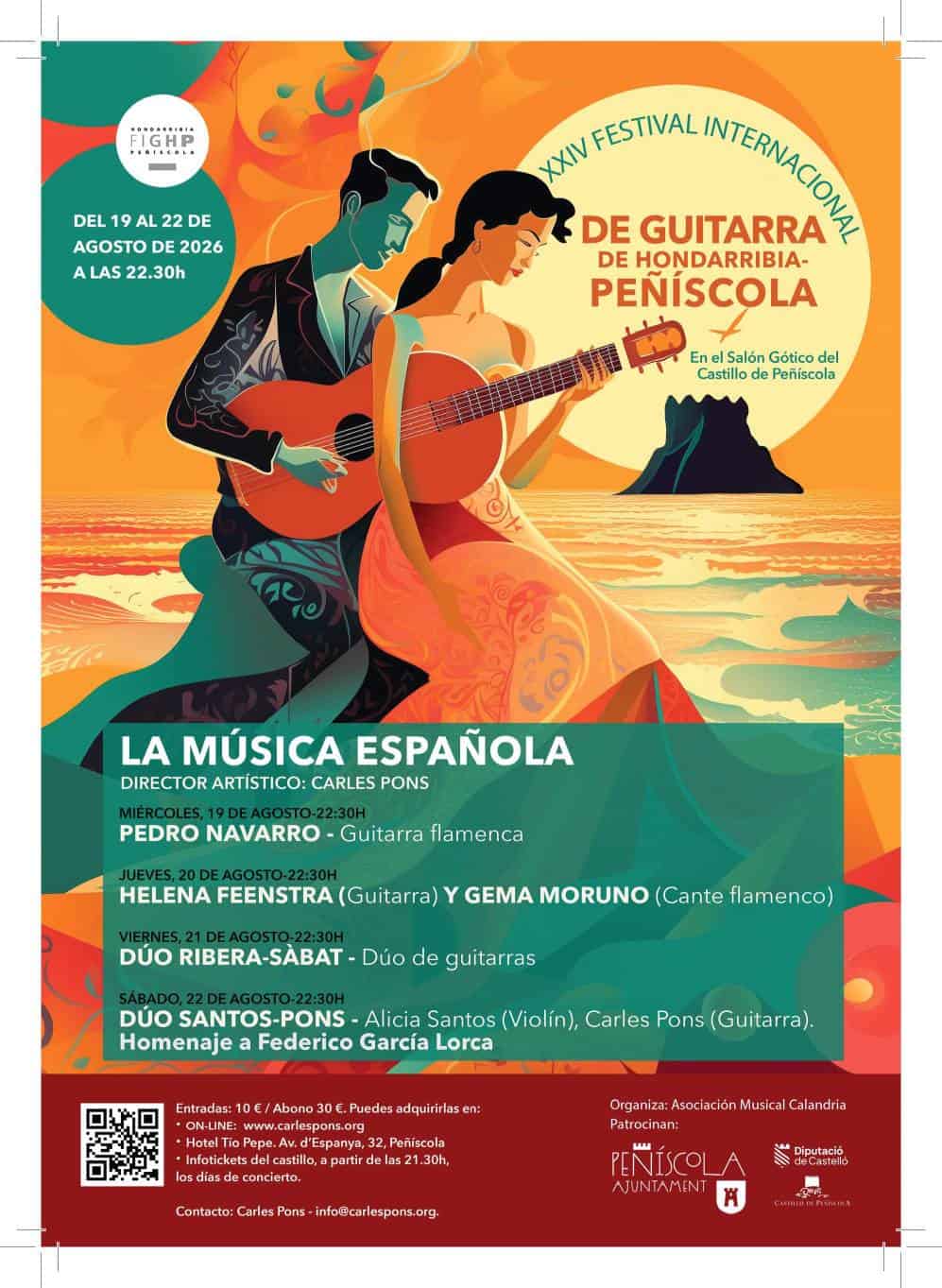 Cartel del XXIV Festival Internacional de Guitarra en Peñíscola 2026.