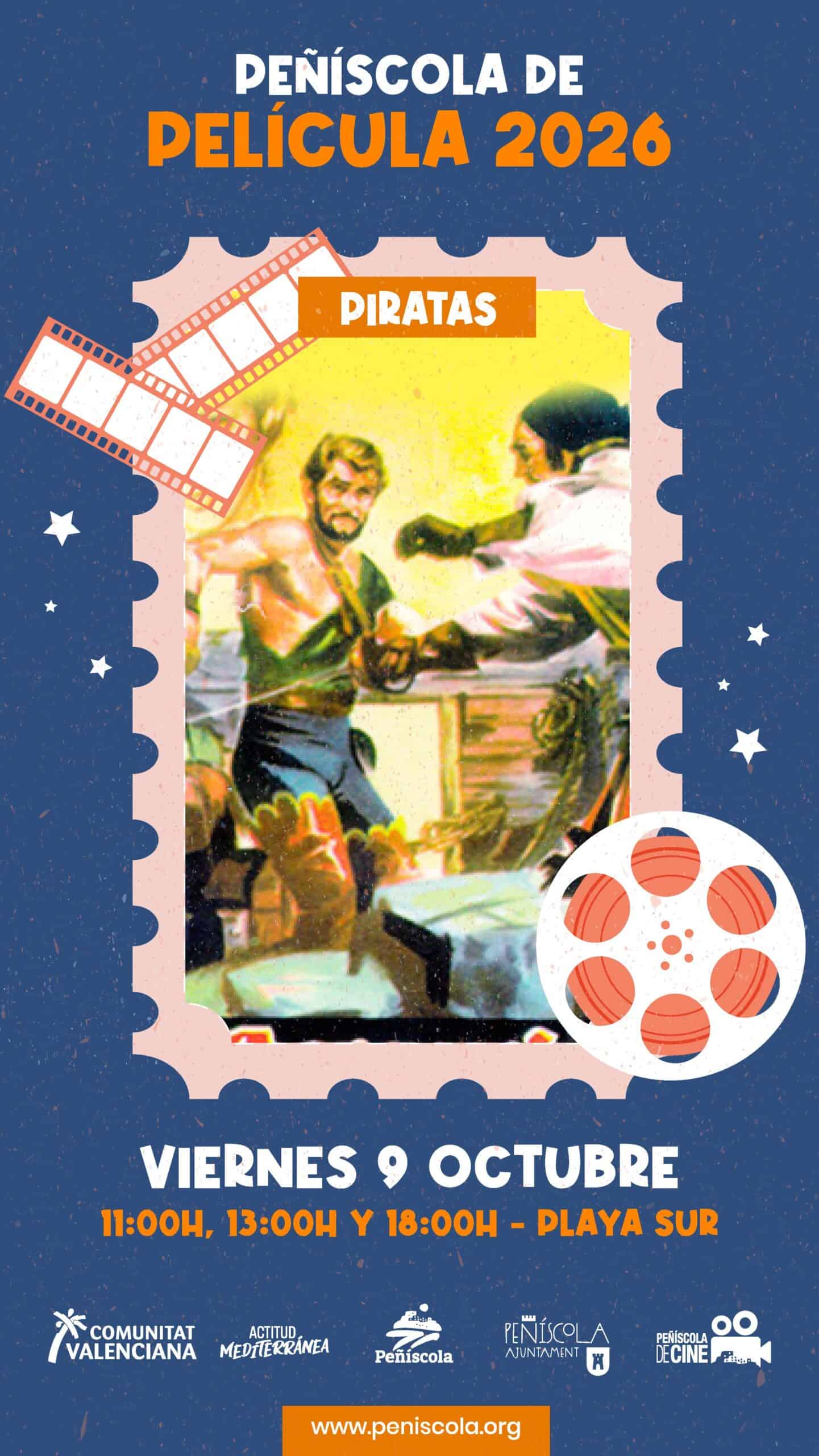 Cartel de la recreación de piratas de Peñíscola de Película 2026